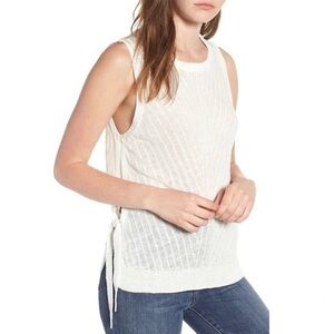 Lucky‎ Brand | Side Tie Tank Sweater | Marshmallow